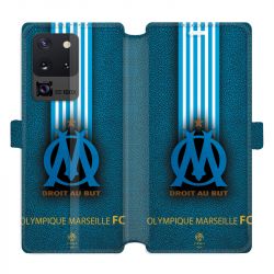 Housse cuir portefeuille pour Samsung Galaxy S20 Ultra Olympique Marseille OM Bande