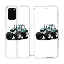Housse cuir portefeuille pour Samsung Galaxy S20 Plus Agriculture Tracteur Blanc