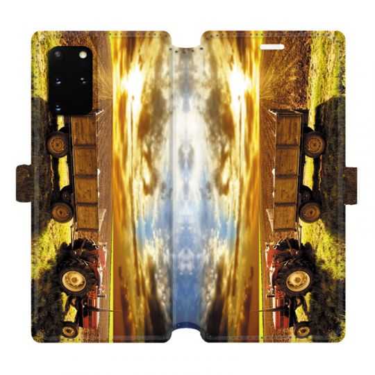 Housse cuir portefeuille pour Samsung Galaxy S20 Plus Agriculture Tracteur color
