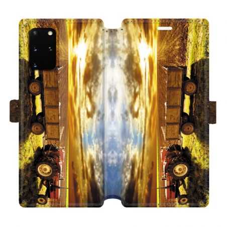 Housse cuir portefeuille pour Samsung Galaxy S20 Plus Agriculture Tracteur color