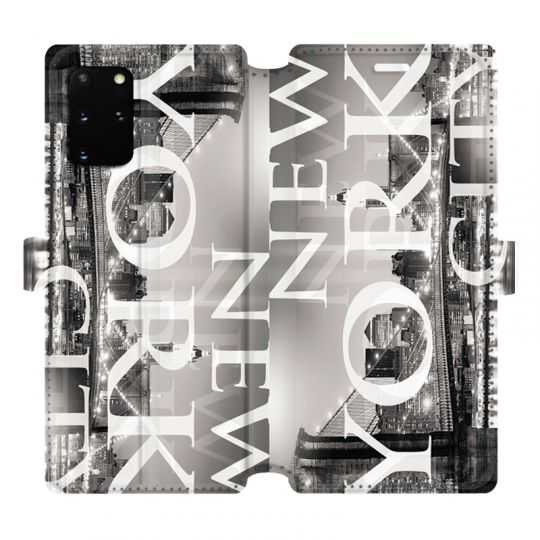 Housse cuir portefeuille pour Samsung Galaxy S20 Plus Amerique USA New York