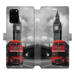 Housse cuir portefeuille pour Samsung Galaxy S20 Plus Angleterre London Bus