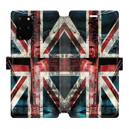 Housse cuir portefeuille pour Samsung Galaxy S20 Plus Angleterre UK Jean's