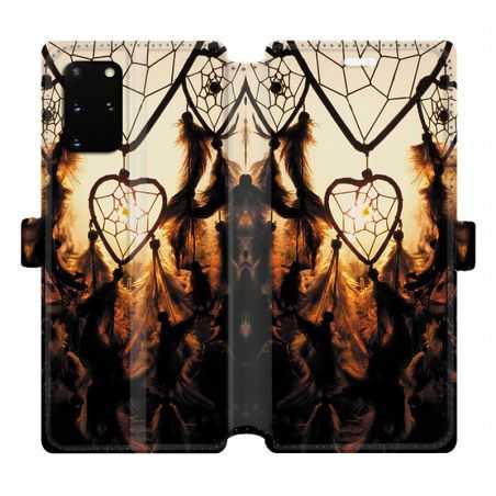 Housse cuir portefeuille pour Samsung Galaxy S20 Plus attrape reve Noir