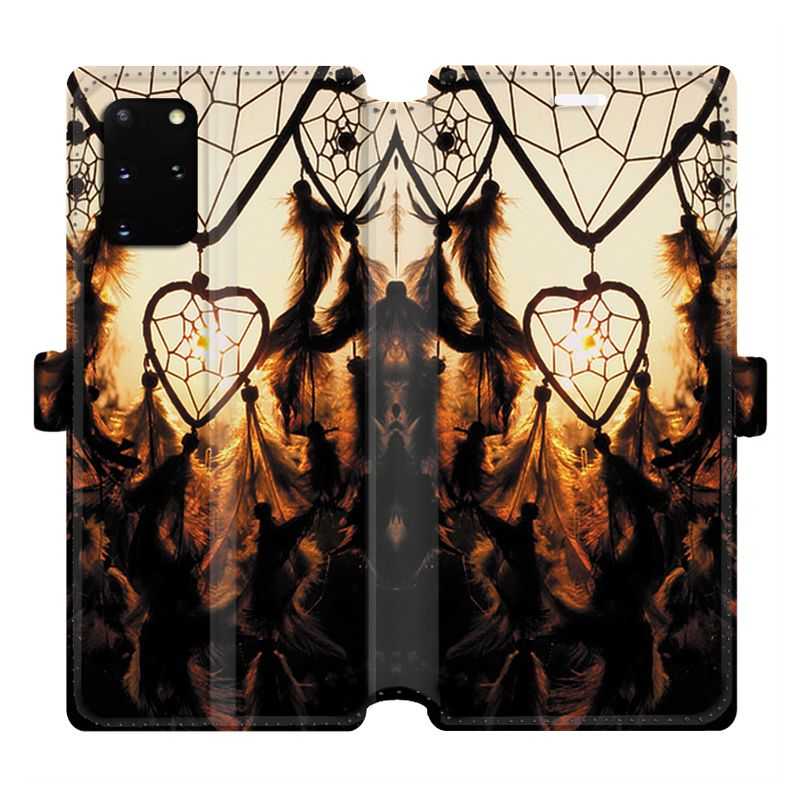 Housse cuir portefeuille pour Samsung Galaxy S20 Plus attrape reve Noir