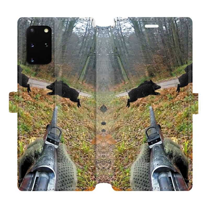 Housse cuir portefeuille pour Samsung Galaxy S20 Plus chasse Vision Tir