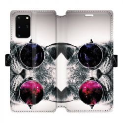 Housse cuir portefeuille pour Samsung Galaxy S20 Plus Chat Fashion