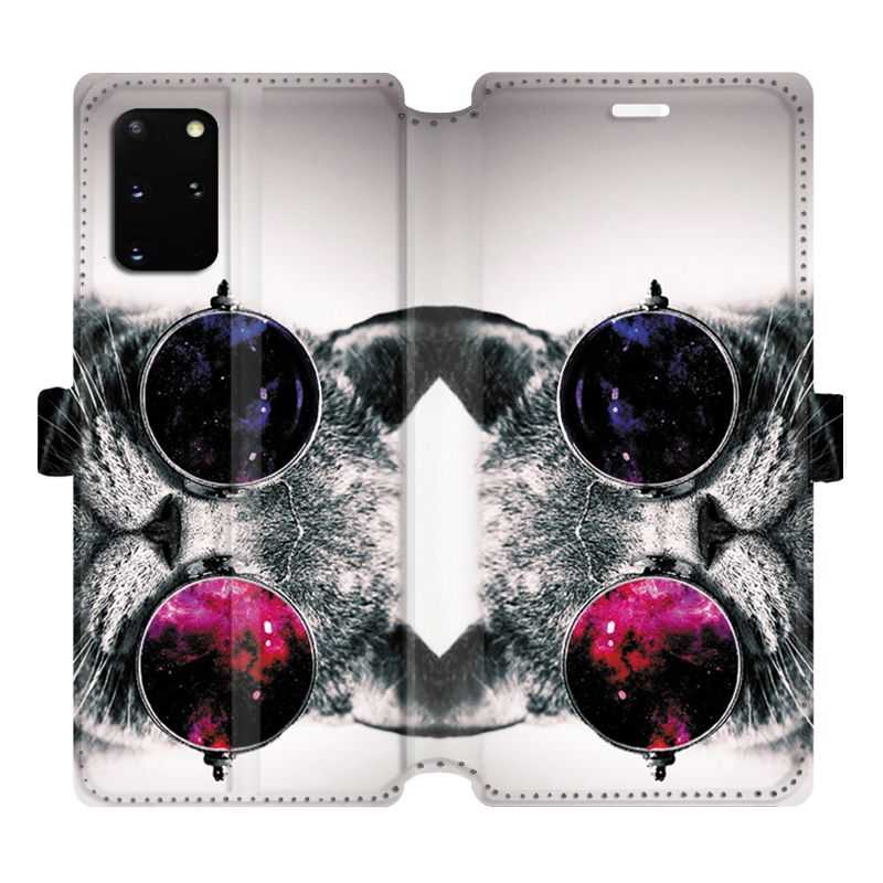 Housse cuir portefeuille pour Samsung Galaxy S20 Plus Chat Fashion