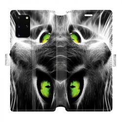 Housse cuir portefeuille pour Samsung Galaxy S20 Plus Chat Vert