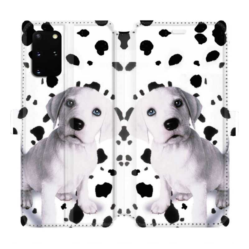 Housse cuir portefeuille pour Samsung Galaxy S20 Plus Chien dalmatien