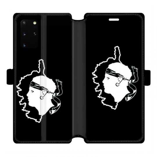 Housse cuir portefeuille pour Samsung Galaxy S20 Plus Corse
