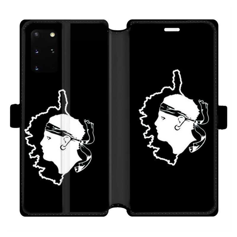 Housse cuir portefeuille pour Samsung Galaxy S20 Plus Corse