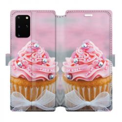 Housse cuir portefeuille pour Samsung Galaxy S20 Plus Cupcake