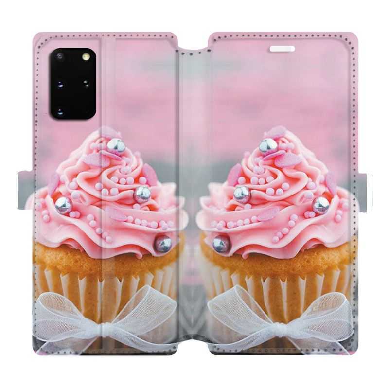 Housse cuir portefeuille pour Samsung Galaxy S20 Plus Cupcake