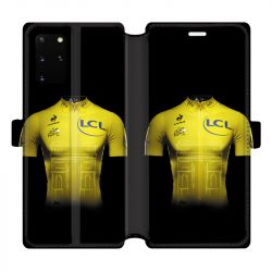 Housse cuir portefeuille pour Samsung Galaxy S20 Plus Cyclisme Maillot jaune
