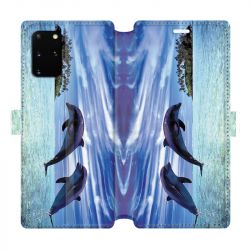 Housse cuir portefeuille pour Samsung Galaxy S20 Plus Dauphin ile