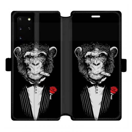 Housse cuir portefeuille pour Samsung Galaxy S20 Plus Decale Singe Mafia
