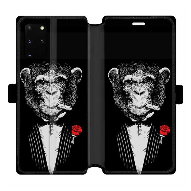 Housse cuir portefeuille pour Samsung Galaxy S20 Plus Decale Singe Mafia