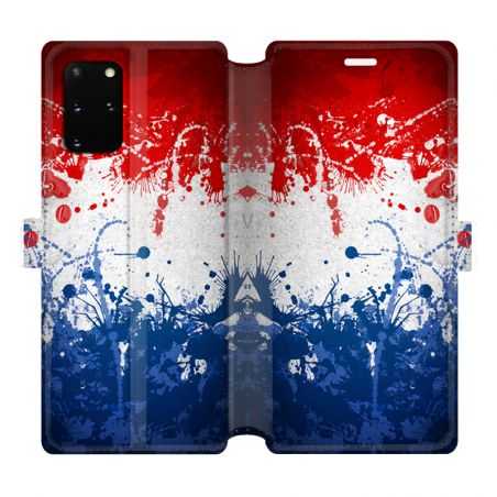 Housse cuir portefeuille pour Samsung Galaxy S20 Plus France Eclaboussure