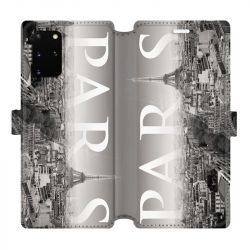 Housse cuir portefeuille pour Samsung Galaxy S20 Plus France Paris Vintage