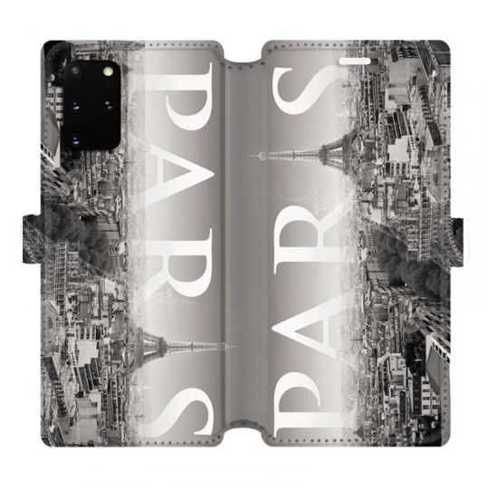 Housse cuir portefeuille pour Samsung Galaxy S20 Plus France Paris Vintage