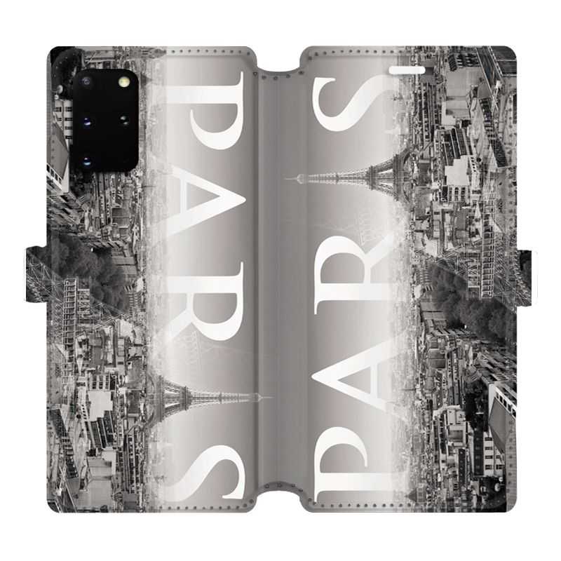 Housse cuir portefeuille pour Samsung Galaxy S20 Plus France Paris Vintage