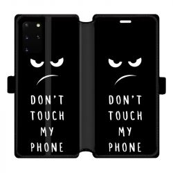 Housse cuir portefeuille pour Samsung Galaxy S20 Plus Humour don't touch
