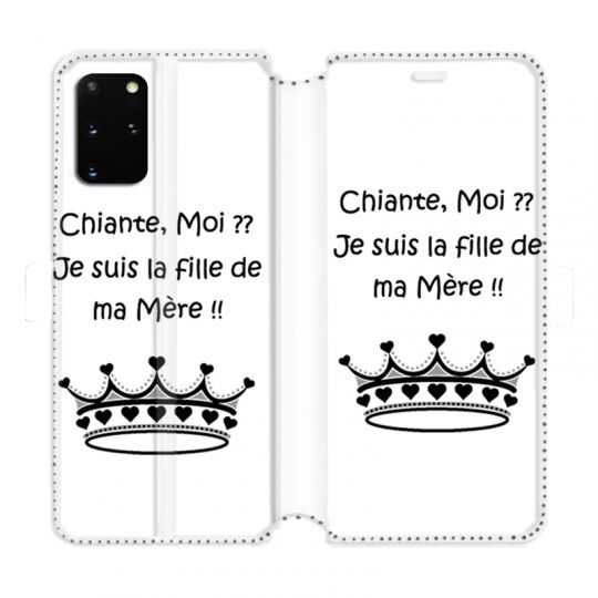 Housse cuir portefeuille pour Samsung Galaxy S20 Plus Humour Moi chiante