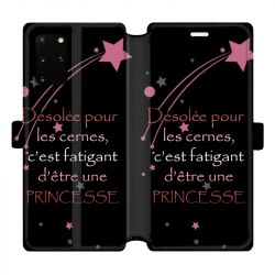 Housse cuir portefeuille pour Samsung Galaxy S20 Plus Humour princesse