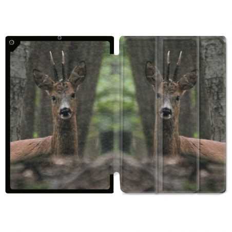 Housse Smart Cover pour Ipad Air 3 / Pro 10.5 Chasse Chevreuil Bois