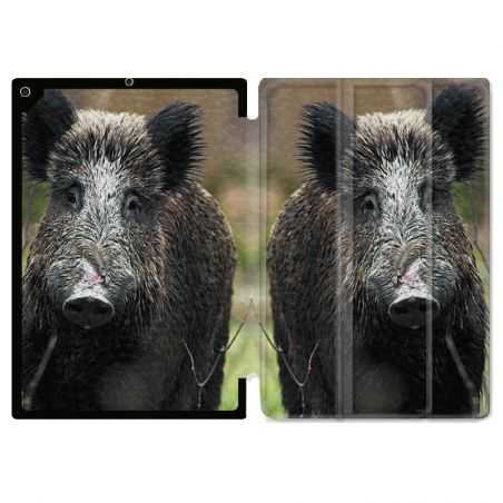 Housse Smart Cover pour Ipad Air 3 / Pro 10.5 Chasse Sanglier bois