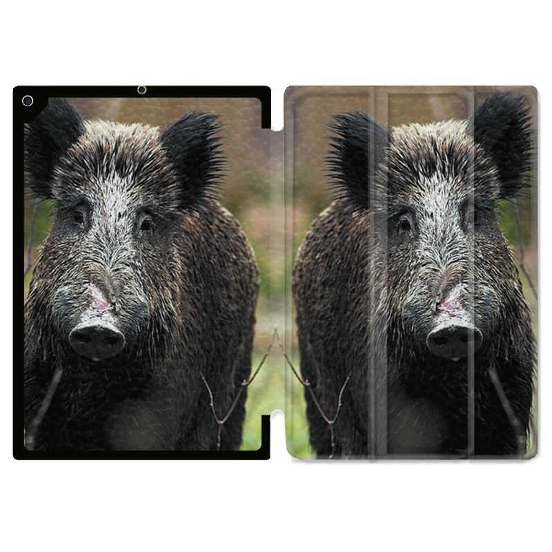 Housse Smart Cover pour Ipad Air 3 / Pro 10.5 Chasse Sanglier bois