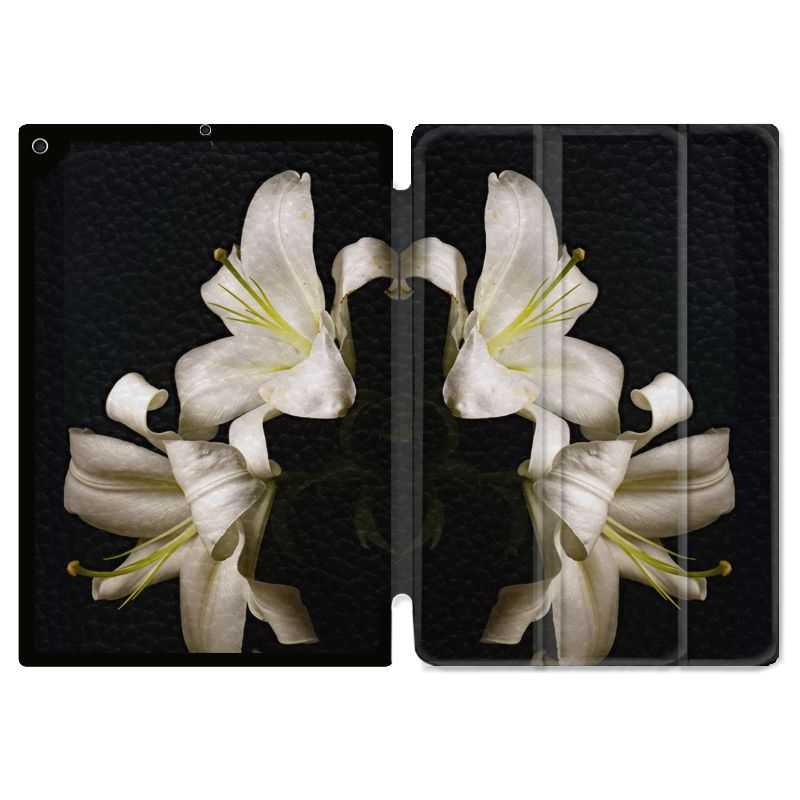 Housse Smart Cover pour Ipad Air 3 / Pro 10.5 Fleur Lys Noir