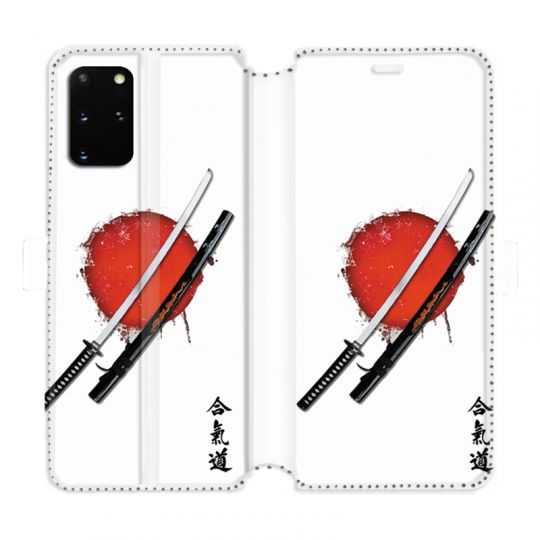Housse cuir portefeuille pour Samsung Galaxy S20 Plus Japon épée