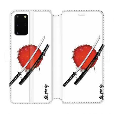 Housse cuir portefeuille pour Samsung Galaxy S20 Plus Japon épée