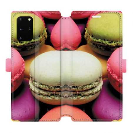 Housse cuir portefeuille pour Samsung Galaxy S20 Plus Macaron