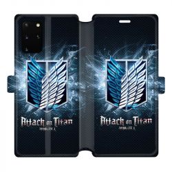 Housse cuir portefeuille pour Samsung Galaxy S20 Plus Manga Attaque titans noir
