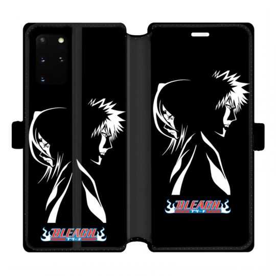 Housse cuir portefeuille pour Samsung Galaxy S20 Plus Manga Bleach duo