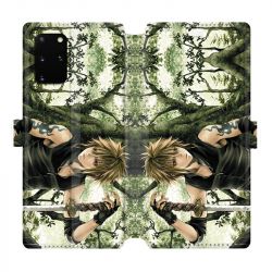 Housse cuir portefeuille pour Samsung Galaxy S20 Plus Manga bois
