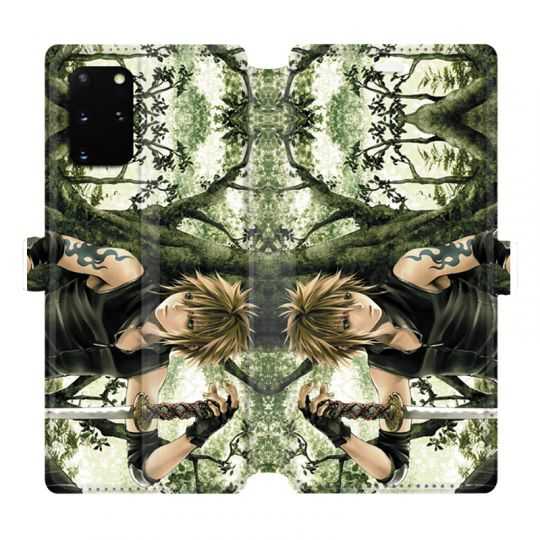 Housse cuir portefeuille pour Samsung Galaxy S20 Plus Manga bois