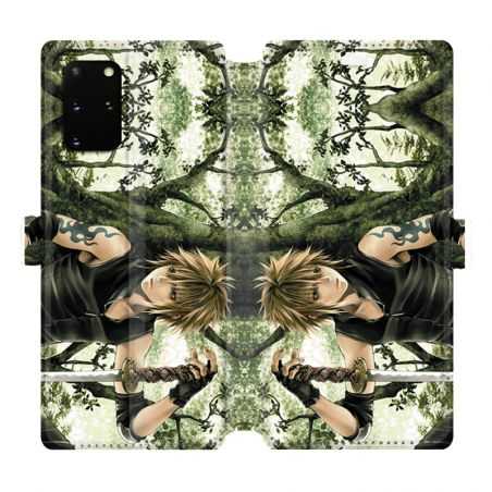 Housse cuir portefeuille pour Samsung Galaxy S20 Plus Manga bois