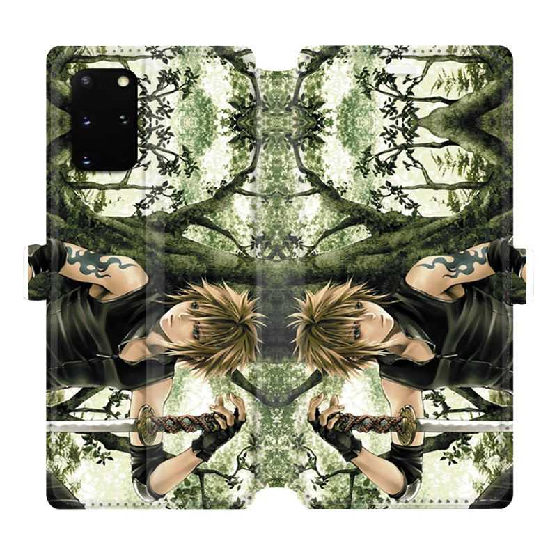 Housse cuir portefeuille pour Samsung Galaxy S20 Plus Manga bois