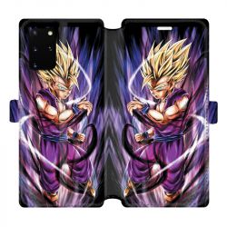 Housse cuir portefeuille pour Samsung Galaxy S20 Plus Manga Dragon Ball Sangohan violet