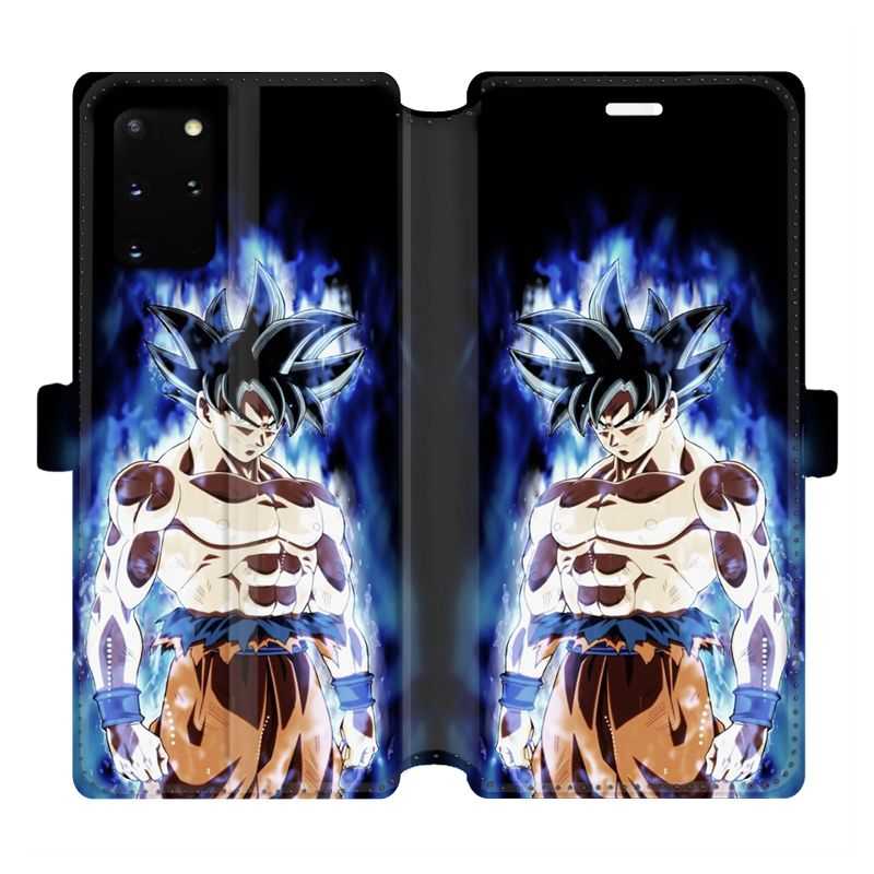 Housse cuir portefeuille pour Samsung Galaxy S20 Plus Manga Dragon Ball Sangoku Noir