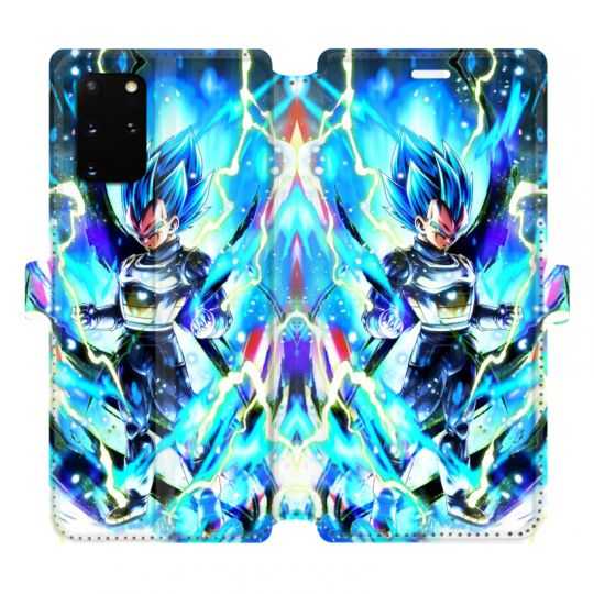 Housse cuir portefeuille pour Samsung Galaxy S20 Plus Manga Dragon Ball Vegeta Bleu