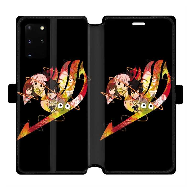 Housse cuir portefeuille pour Samsung Galaxy S20 Plus Manga Fairy Tail Logo Noir