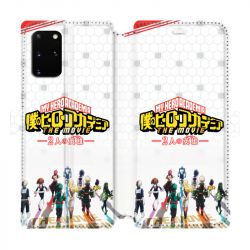 Housse cuir portefeuille pour Samsung Galaxy S20 Plus Manga My hero academia blanc