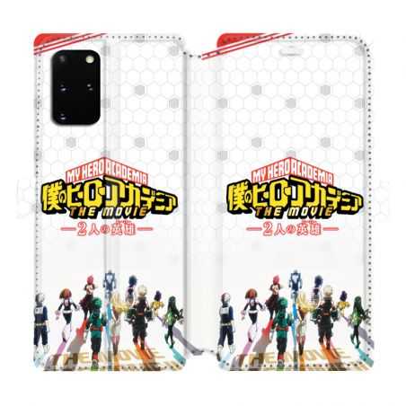 Housse cuir portefeuille pour Samsung Galaxy S20 Plus Manga My hero academia blanc