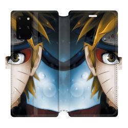 Housse cuir portefeuille pour Samsung Galaxy S20 Plus Manga Naruto blanc