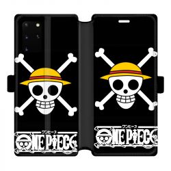 Housse cuir portefeuille pour Samsung Galaxy S20 Plus Manga One Piece tete de mort